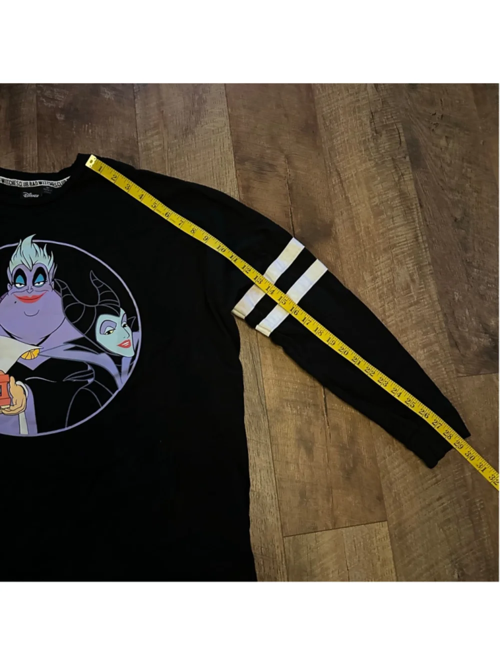 Women's Disney Bad Witches Club Long Sleeve Tee 2X Black White Summer